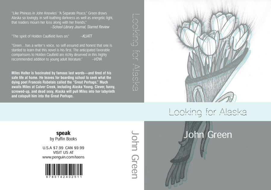 A book cover for John Green's Looking for Alaska.